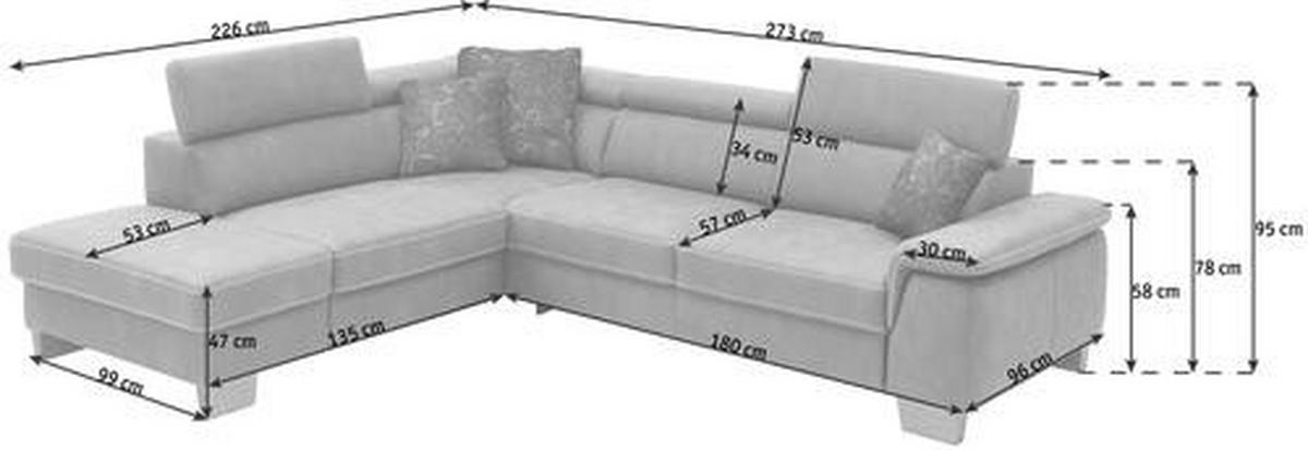 ECKSOFA in Mikrofaser Grün  226/273 cm  - Eichefarben/Beige, Natur, Holz/Textil (226/273cm) - Beldomo System
