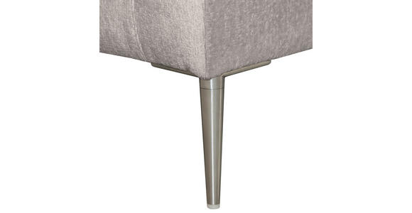 ECKSOFA Taupe Chenille  - Taupe/Silberfarben, KONVENTIONELL, Textil/Metall (143/284cm) - Carryhome