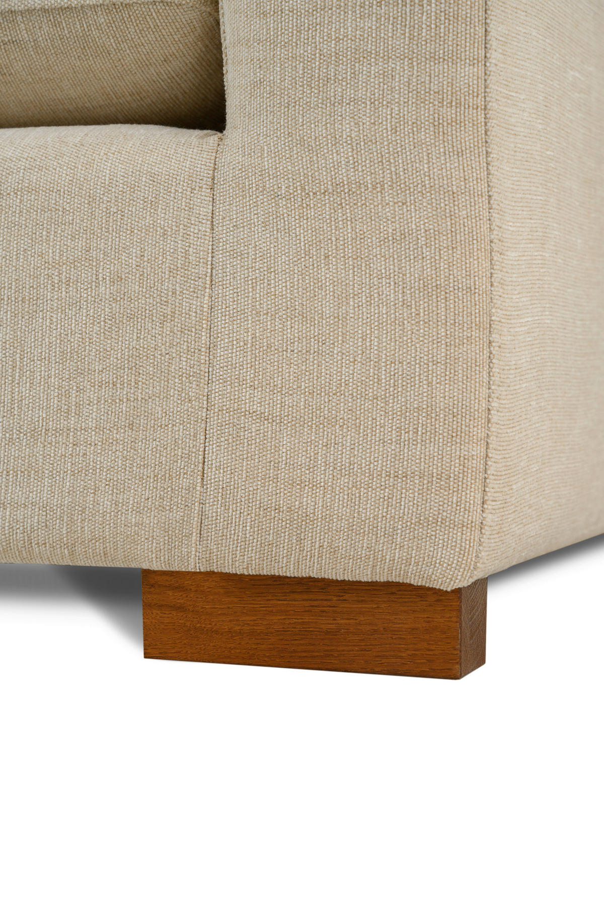 2-SITS SOFFA i flatväv beige  - beige/brun, Klassisk, metall/trä (175/80/113cm) - Carryhome
