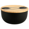 SALATSCHÜSSEL   - Hellbraun/Schwarz, Basics, Holz/Kunststoff (24/13/13cm) - Kesper