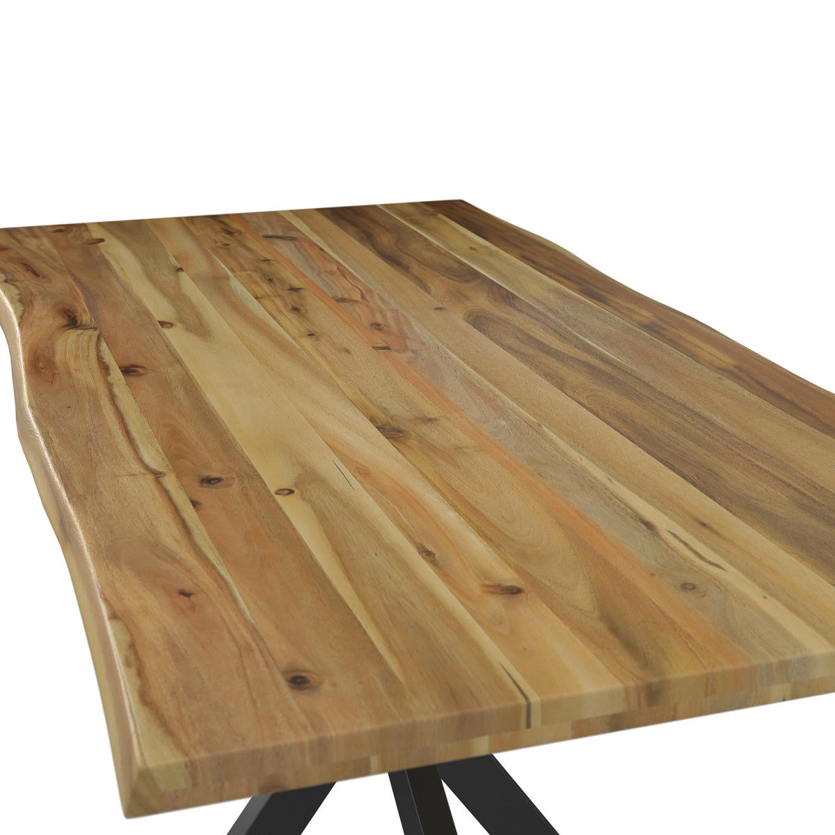 ESSTISCH Akaziefarben  - Akaziefarben, MODERN, Holz/Metall (160/78/85cm) - MID.YOU