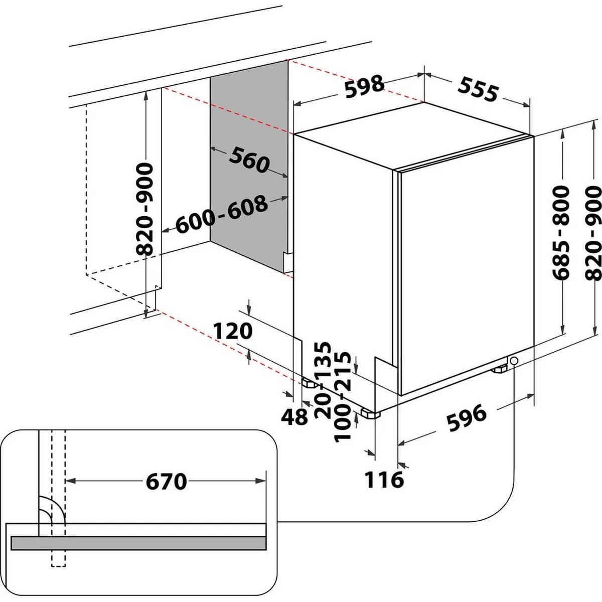 GESCHIRRSPÜLER B8I HT58 TS  - Edelstahlfarben, Basics, Metall (59,8/82/55,55cm) - Bauknecht