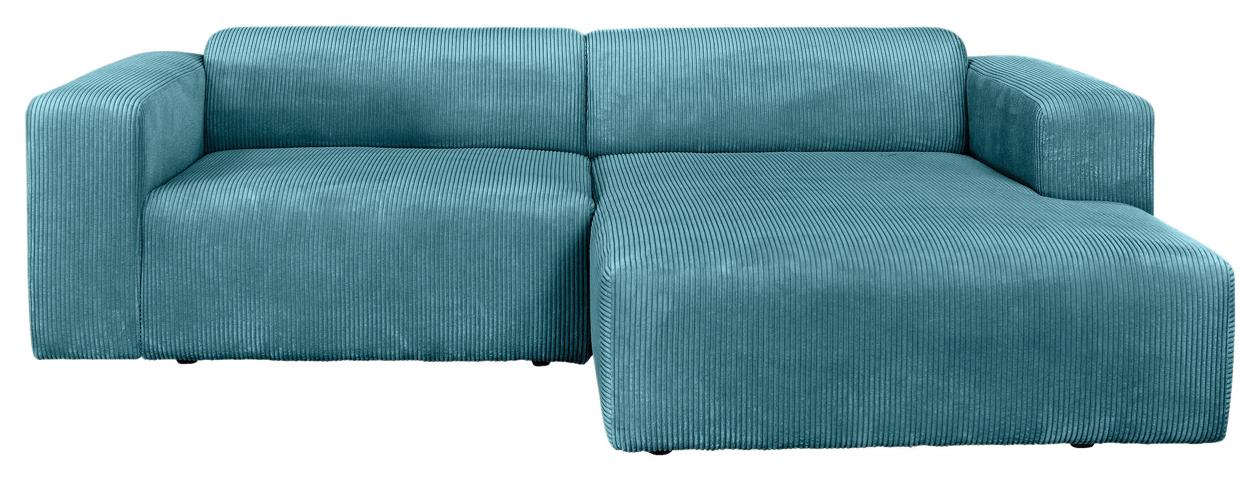 ECKSOFA BASMA in Cord Hellblau  298/175 cm  - Schwarz/Hellblau, Design, Kunststoff/Textil (298/175cm) - P & B