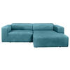 ECKSOFA BASMA in Cord Hellblau  298/175 cm  - Schwarz/Hellblau, Design, Kunststoff/Textil (298/175cm) - P & B
