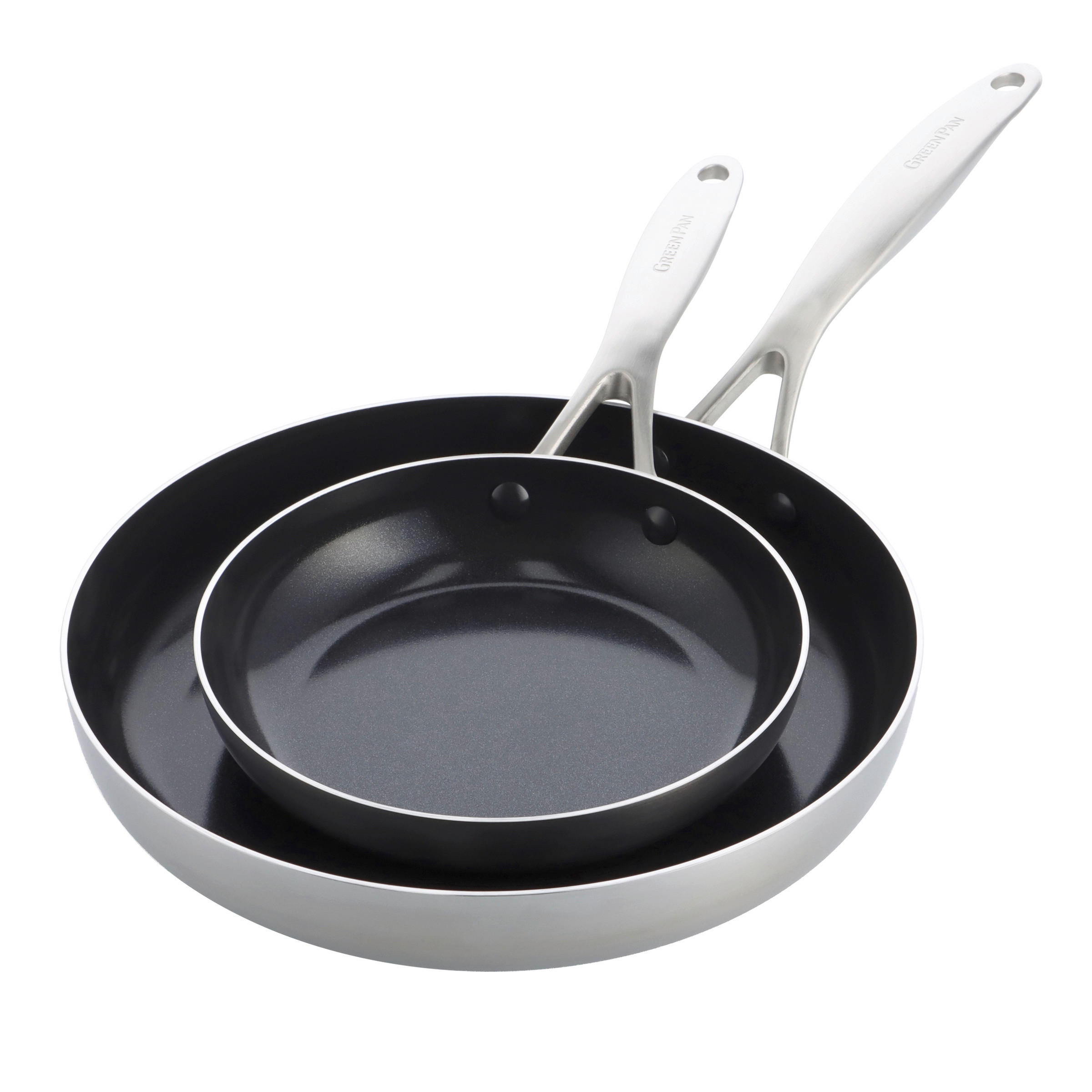 PFANNENSET Geneva Edelstahl 2-teilig  - Schwarz, Basics, Metall (20cm//28cmcm)