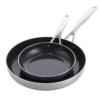 PFANNENSET Geneva Edelstahl 2-teilig  - Schwarz, Basics, Metall (20cm//28cmcm)