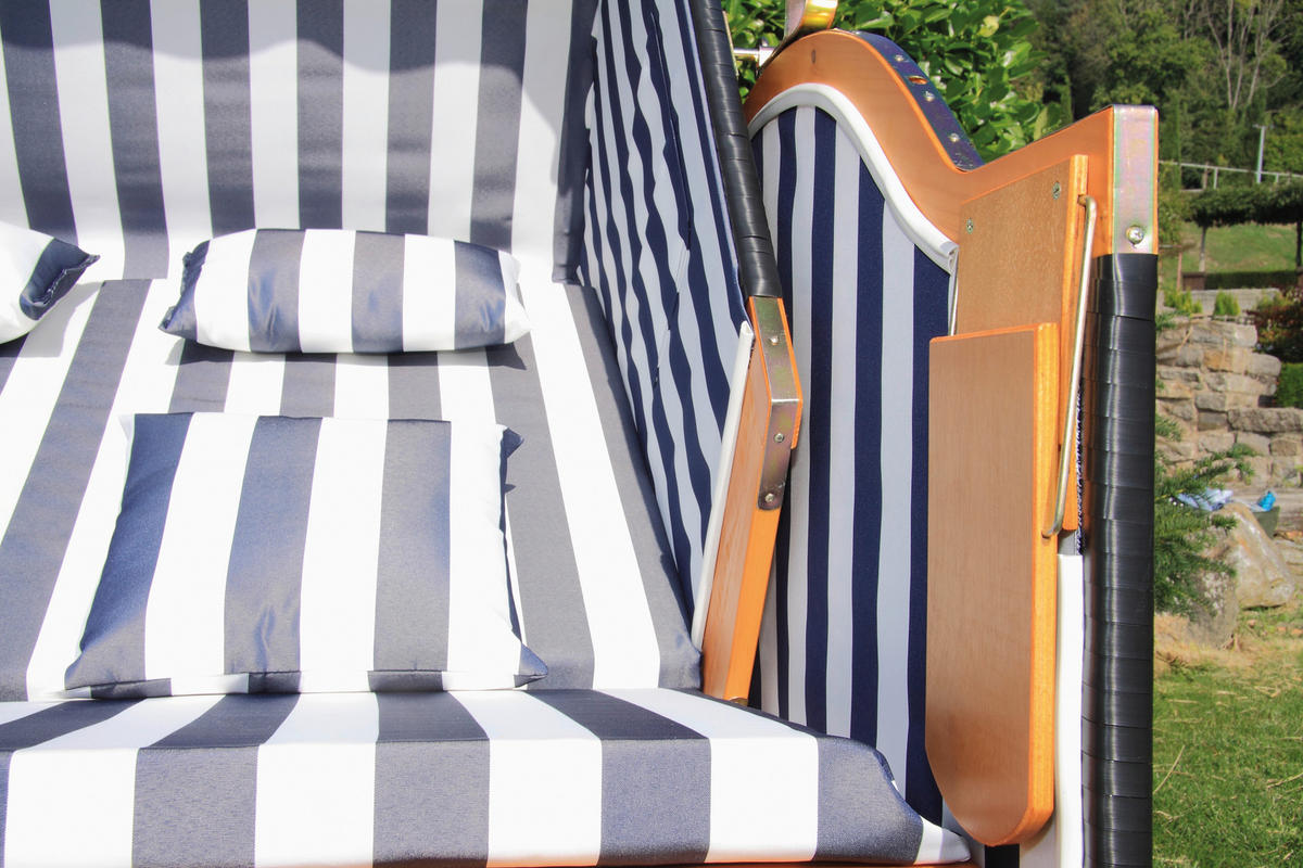 STRANDKORB 116/160/72 cm  - Blau/Weiss, Basics, Holz/Textil (116/160/72cm) - Acamp