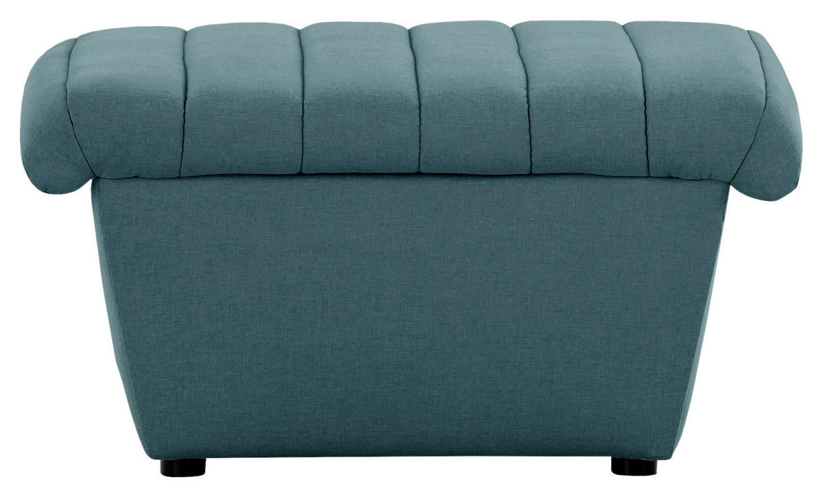 HOCKER in Textil Petrol  - Petrol/Schwarz, Design, Kunststoff/Textil (74/43/85cm) - LOOKS by W.Joop