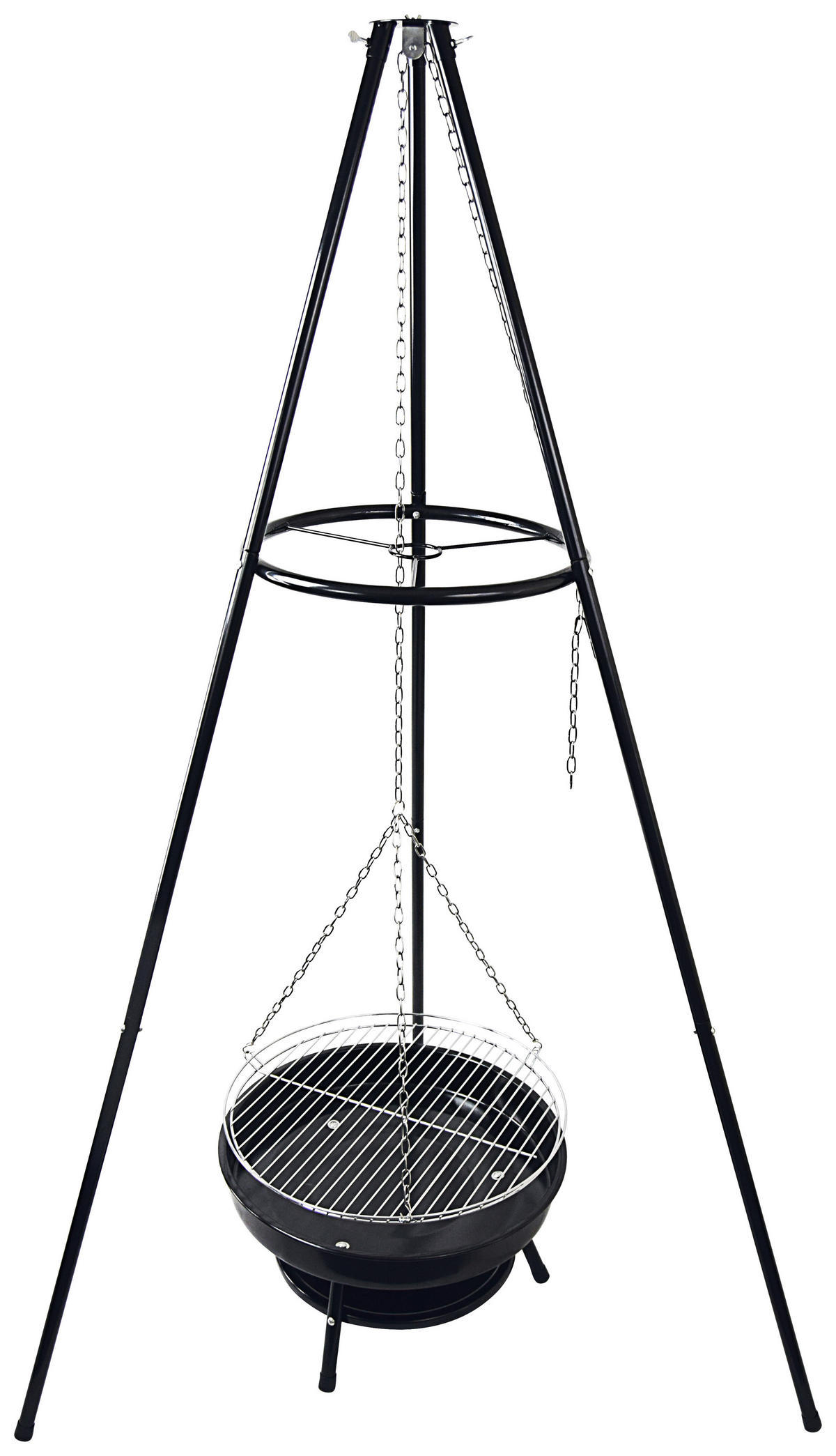 SCHWENKGRILL MIT ZUBEHÖR  Rot, Schwarz  - Rot/Schwarz, KONVENTIONELL, Metall (91,5/148,5cm) - Ambia Garden