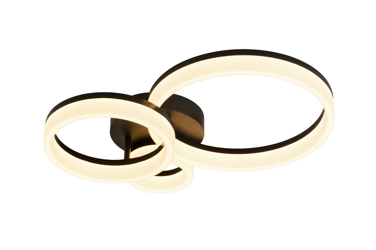 DECKENLEUCHTE Triple 33/17,5 cm  - Schwarz/Weiß, Design, Kunststoff/Metall (33/17,5cm)