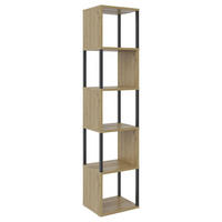 HYLLA i 35/161/30 cm svart, ek Artisan  - svart/ek Artisan, Basics, metall/trämaterial (35/161/30cm) - Xora