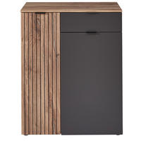 OMARA ZA ČEVLJE siva, barve hrasta - srebrne barve/siva, Moderno, kovina/umetna masa (82/103/38cm) - MID.YOU