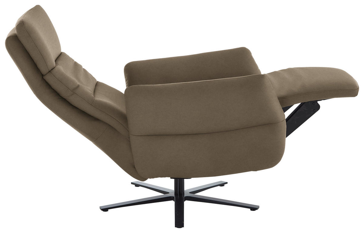 RELAXSESSEL in Leder Hellbraun  - Hellbraun/Schwarz, Design, Leder/Metall (82/119/85cm) - Dieter Knoll