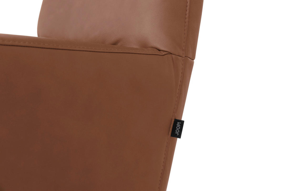 RELAXSESSEL Leder Braun  - Schwarz/Braun, Modern, Leder/Metall (66/110/83cm) - Joop!