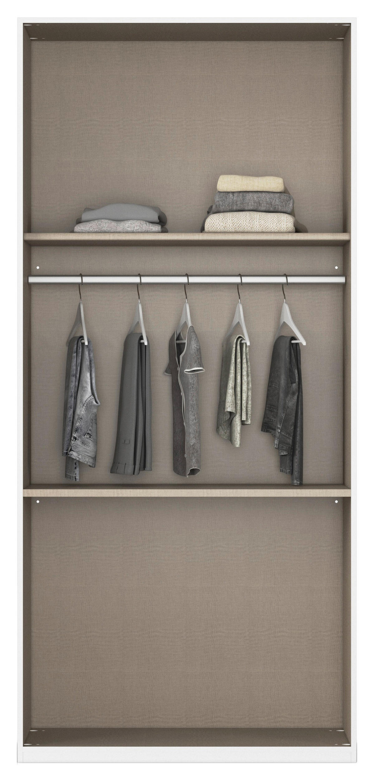 DREHTÜRENSCHRANK 101/197/60 cm 2-türig Weiß  - Weiß, Design, Holzwerkstoff/Kunststoff (101/197/60cm) - Novel
