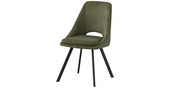 STUHL   Cord  Olivgrün  - Schwarz/Olivgrün, Design, Textil/Metall (48/85/56cm) - Carryhome