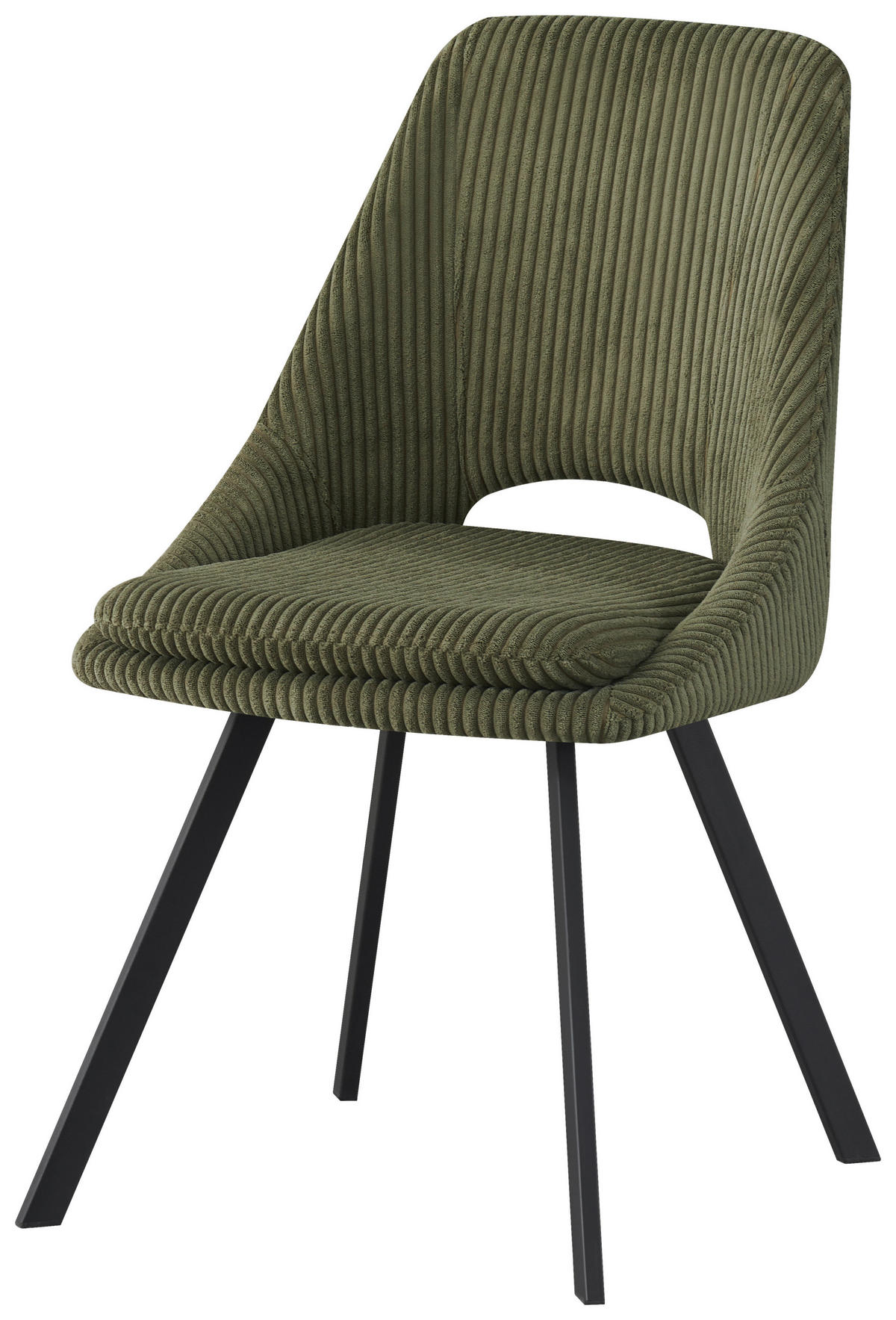 STUHL Cord Olivgrün  - Schwarz/Olivgrün, Design, Textil/Metall (48/85/56cm) - Carryhome