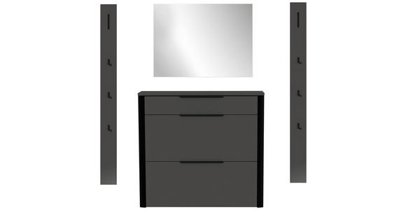 GARDEROBE 4-teilig in 155/191/34 cm - Anthrazit/Schwarz, Design, Glas/Holzwerkstoff (155/191/34cm) - Dieter Knoll