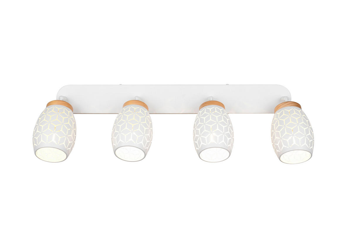 TAKSPOTLIGHT 74/27/12 cm   - vit/naturfärgad, Trend, metall/trä (74/27/12cm)