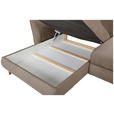 ECKSOFA Taupe Cord  - Taupe/Eichefarben, KONVENTIONELL, Holz/Textil (162/284cm) - Carryhome