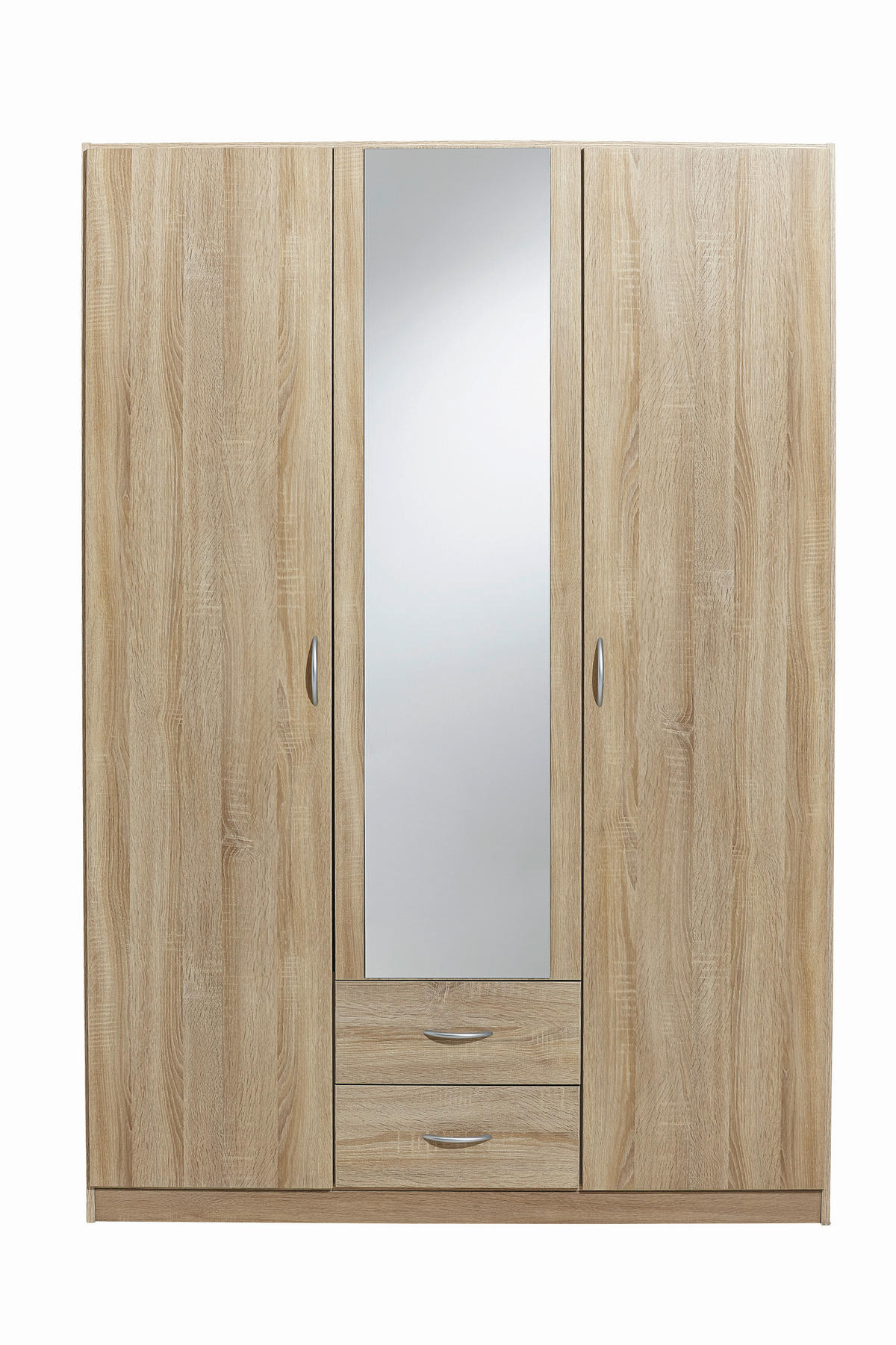 KLEIDERSCHRANK in Sonoma Eiche  - Silberfarben/Sonoma Eiche, Design, Holzwerkstoff/Kunststoff (136/197/54cm) - Boxxx