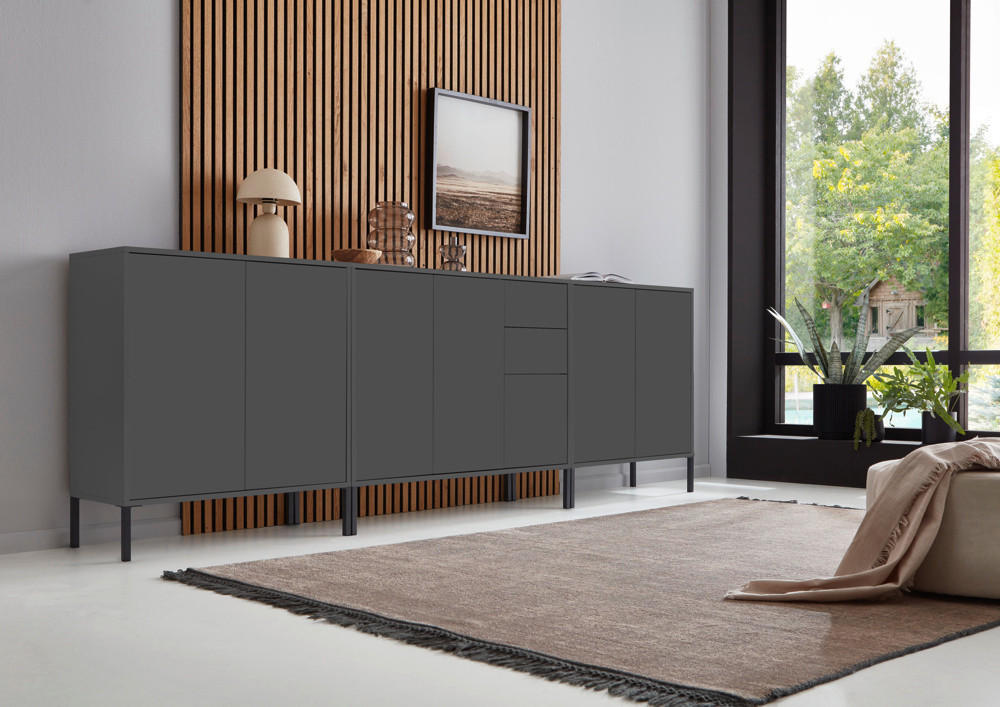 SIDEBOARD  in 263,5/86/33 cm  - Anthrazit, MODERN, Holzwerkstoff/Metall (263,5/86/33cm) - MID.YOU