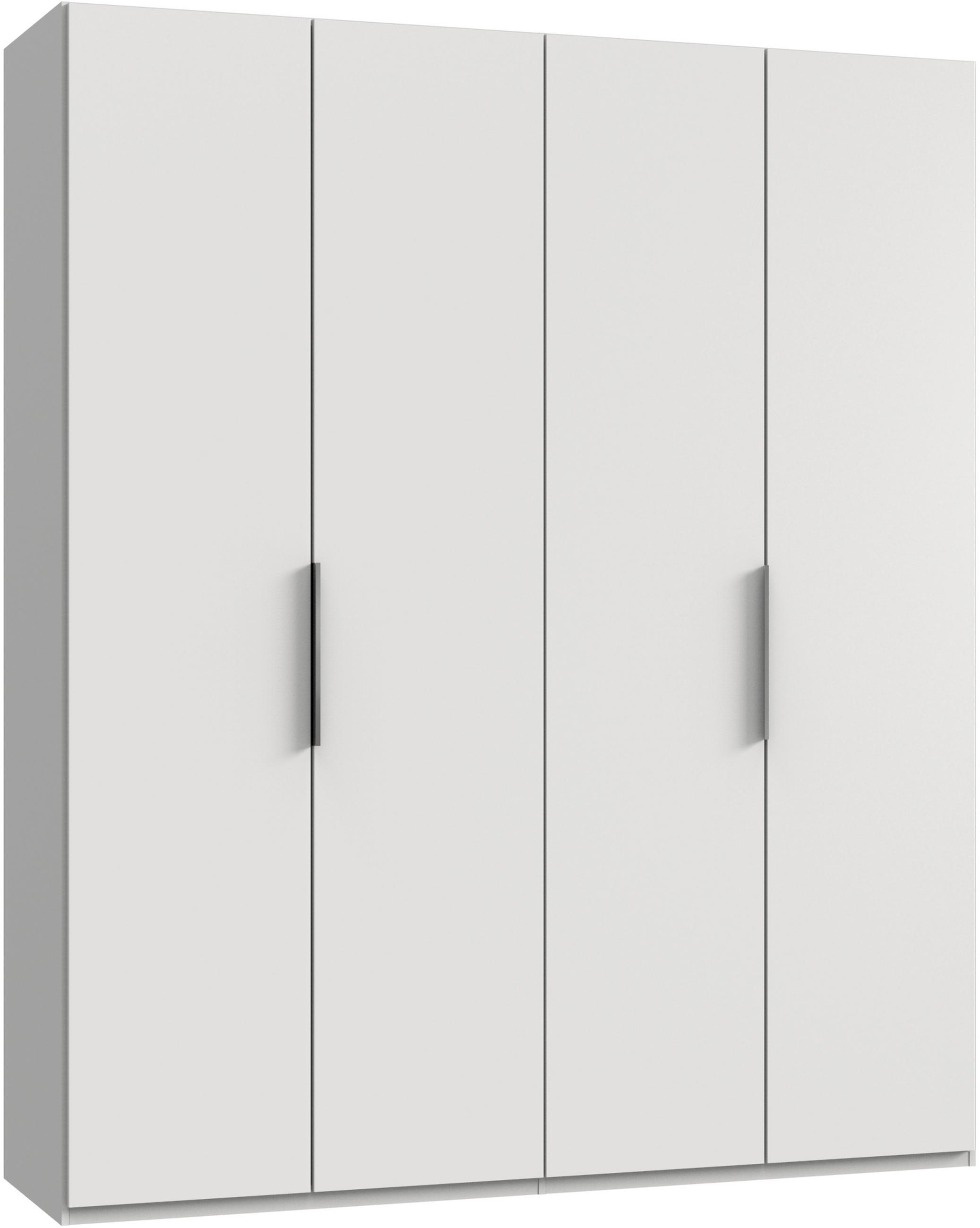 GARDEROB MED GÅNGJÄRN 200/236/58 cm 4-dörrar - vit/kromfärg, Modern, trämaterial (200/236/58cm) - MID.YOU