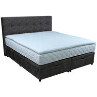 BOXSPRINGOVÁ POSTEĽ, sivá - čierna/sivá, Konventionell, drevo/kompozitné drevo (185/120/215cm) - Novel