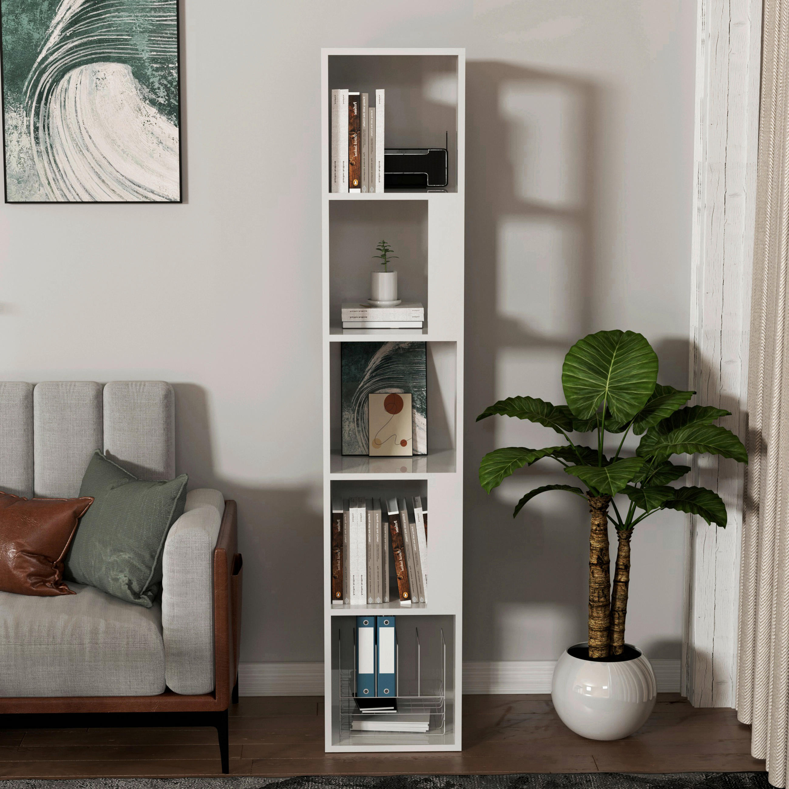 REGAL  31,5/160/31,5 cm Weiß  - Weiß, MODERN, Holzwerkstoff (31,5/160/31,5cm) - MID.YOU