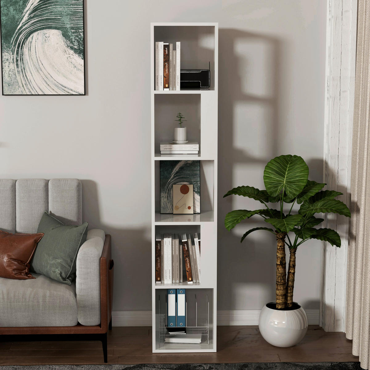 REGAL  31,5/160/31,5 cm Weiß  - Weiß, MODERN, Holzwerkstoff (31,5/160/31,5cm) - MID.YOU