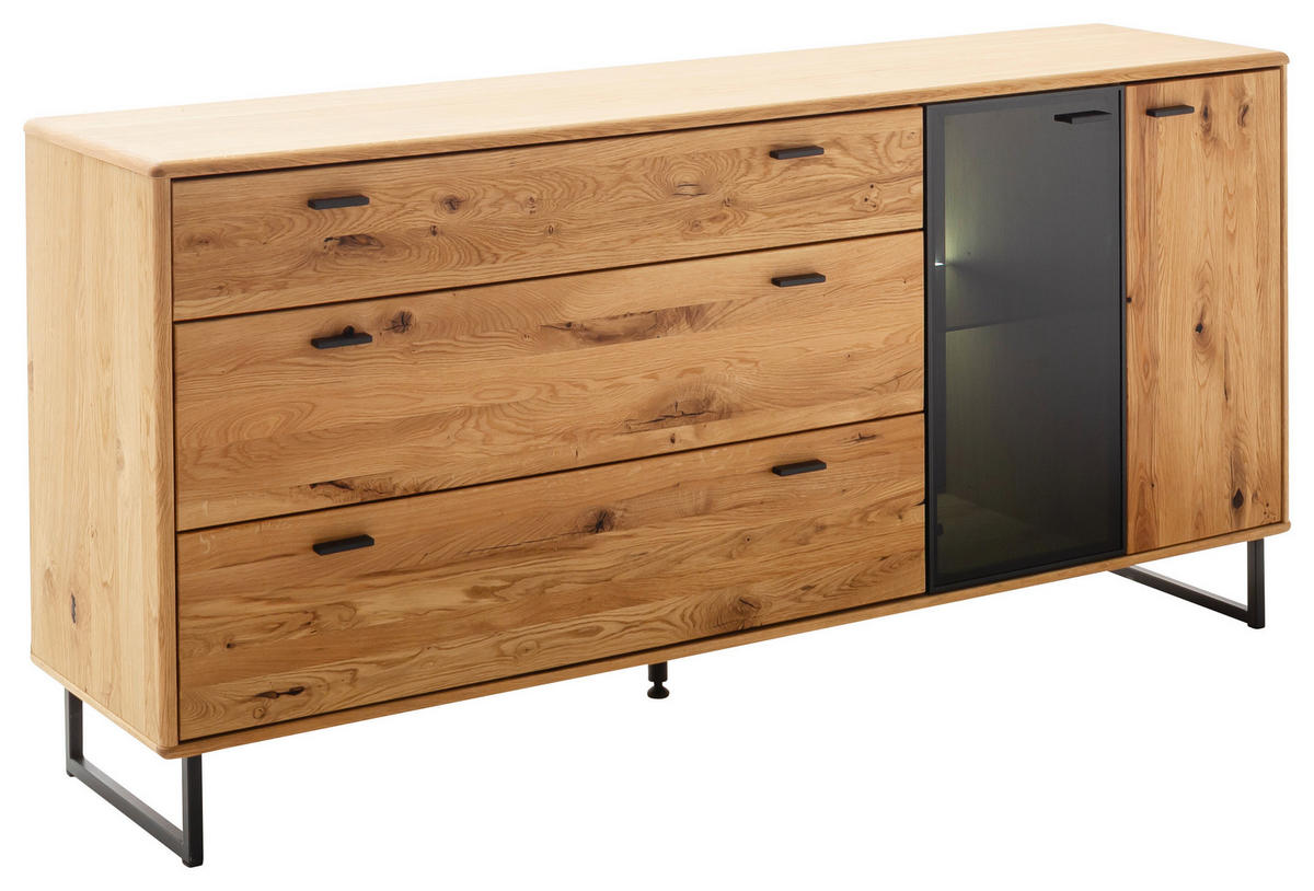 SIDEBOARD 179/85/44 cm  in Wildeiche  - Wildeiche/Anthrazit, Design, Glas/Holz (179/85/44cm) - MID.YOU