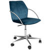 DREHSTUHL  in Samt Blau, Edelstahlfarben  - Chromfarben/Blau, Design, Kunststoff/Textil (56,5/82-94/60cm) - Novel