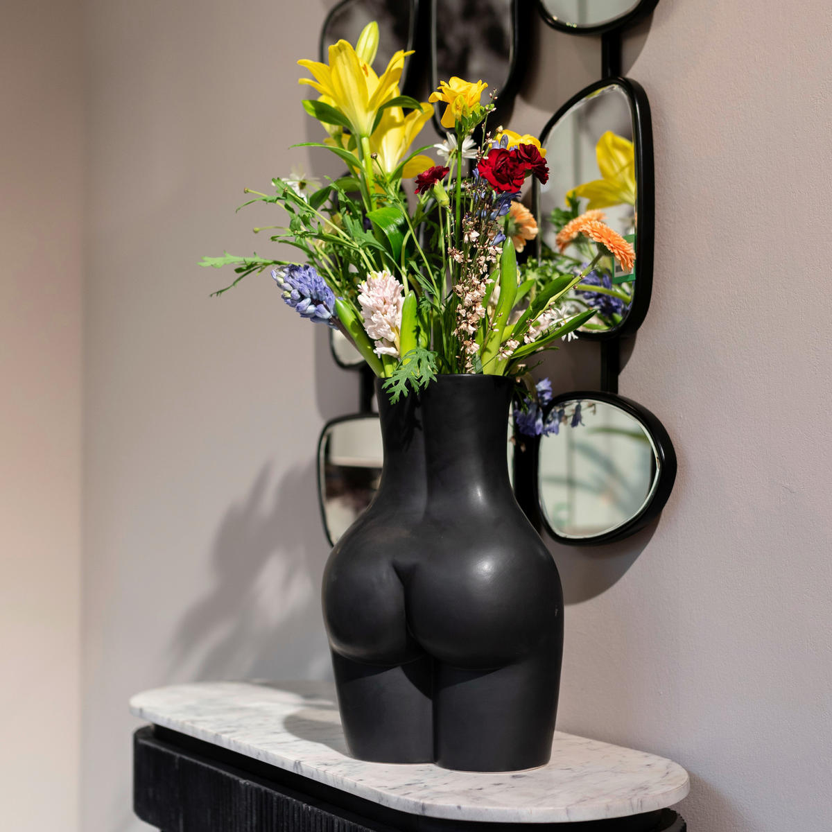 VASE 40 cm  - Schwarz, Design, Keramik (27/40/16cm) - Kare-Design