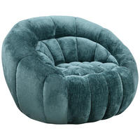 SESSEL in Struktur Petrol  - Petrol/Schwarz, Design, Textil (114/77/104cm) - Carryhome