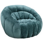 SESSEL in Struktur Petrol  - Petrol/Schwarz, Design, Textil (114/77/104cm) - Carryhome