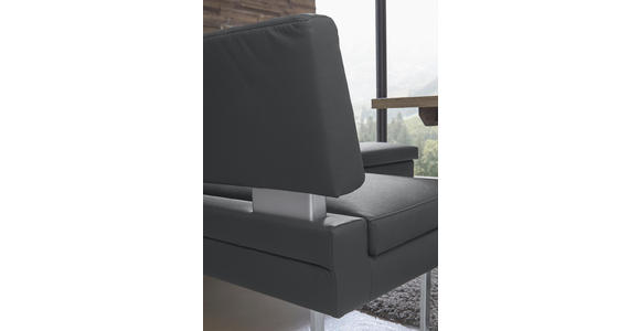 ECKBANK 200/158 cm  in Grau, Edelstahlfarben  - Edelstahlfarben/Grau, Design, Textil/Metall (200/158cm) - Dieter Knoll