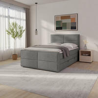 BOXSPRINGBETT 120/200 cm,  in Silberfarben, Topper, Matratzen, H2 + H2 = mittel  - Silberfarben, MODERN, Holz/Kunststoff (120/200cm) - MID.YOU