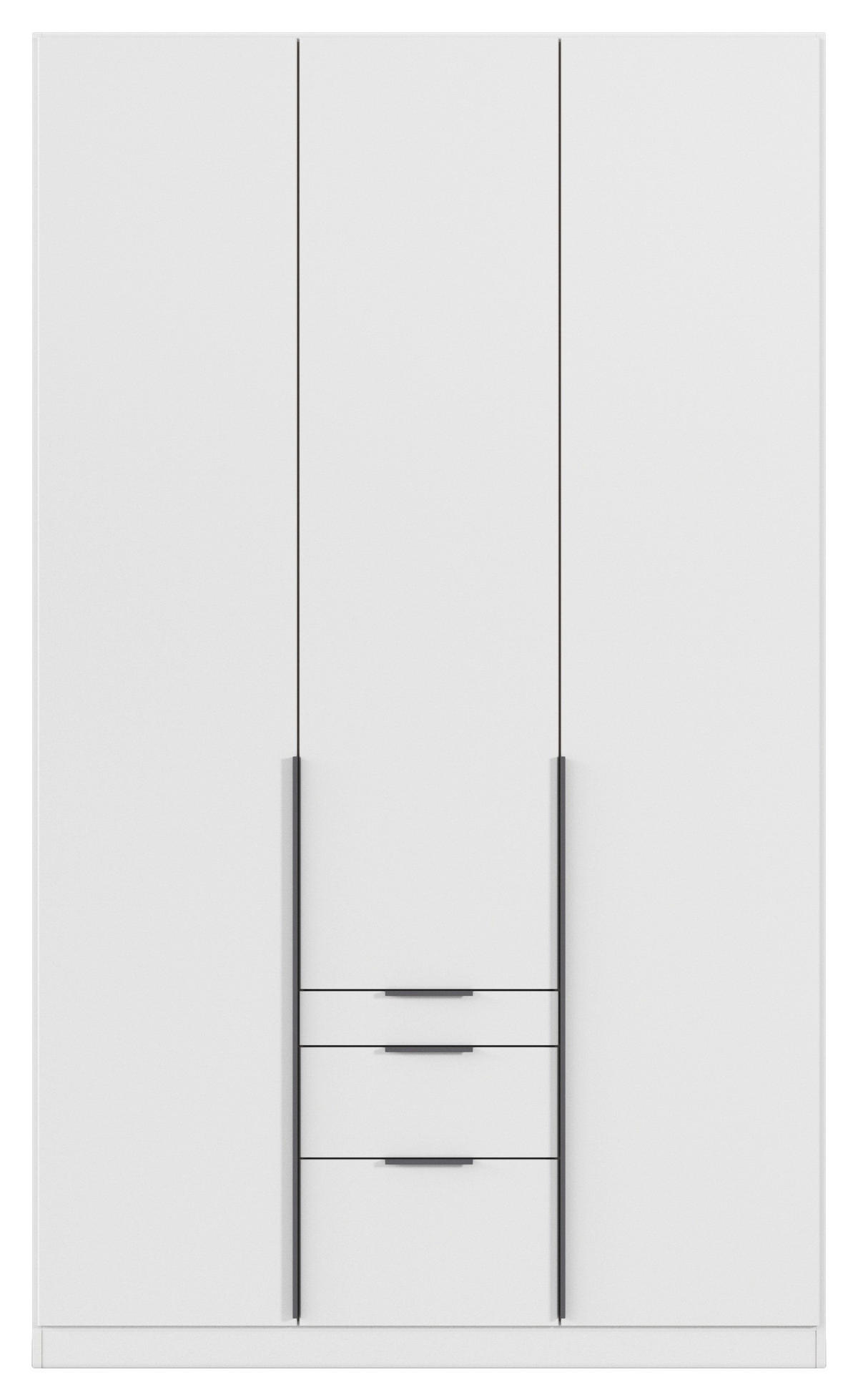 DREHTÜRENSCHRANK in Weiss  - Weiss/Grau, Modern, Holzwerkstoff/Metall (136/229/54cm) - Rauch Möbel