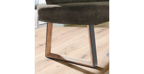 ECKBANK 215/173 cm  in Braun, Eichefarben  - Eichefarben/Schwarz, KONVENTIONELL, Holz/Textil (215/173cm) - Voleo