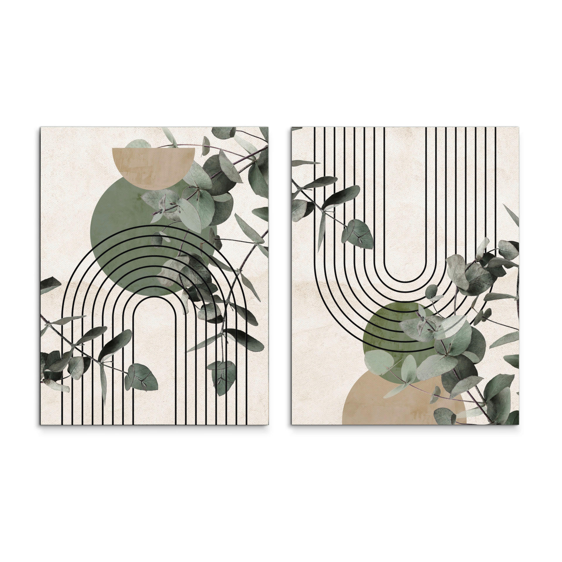 BILDERSET 2x32/42 cm  - Multicolor, Basics, Holz/Textil (2x32/42cm)