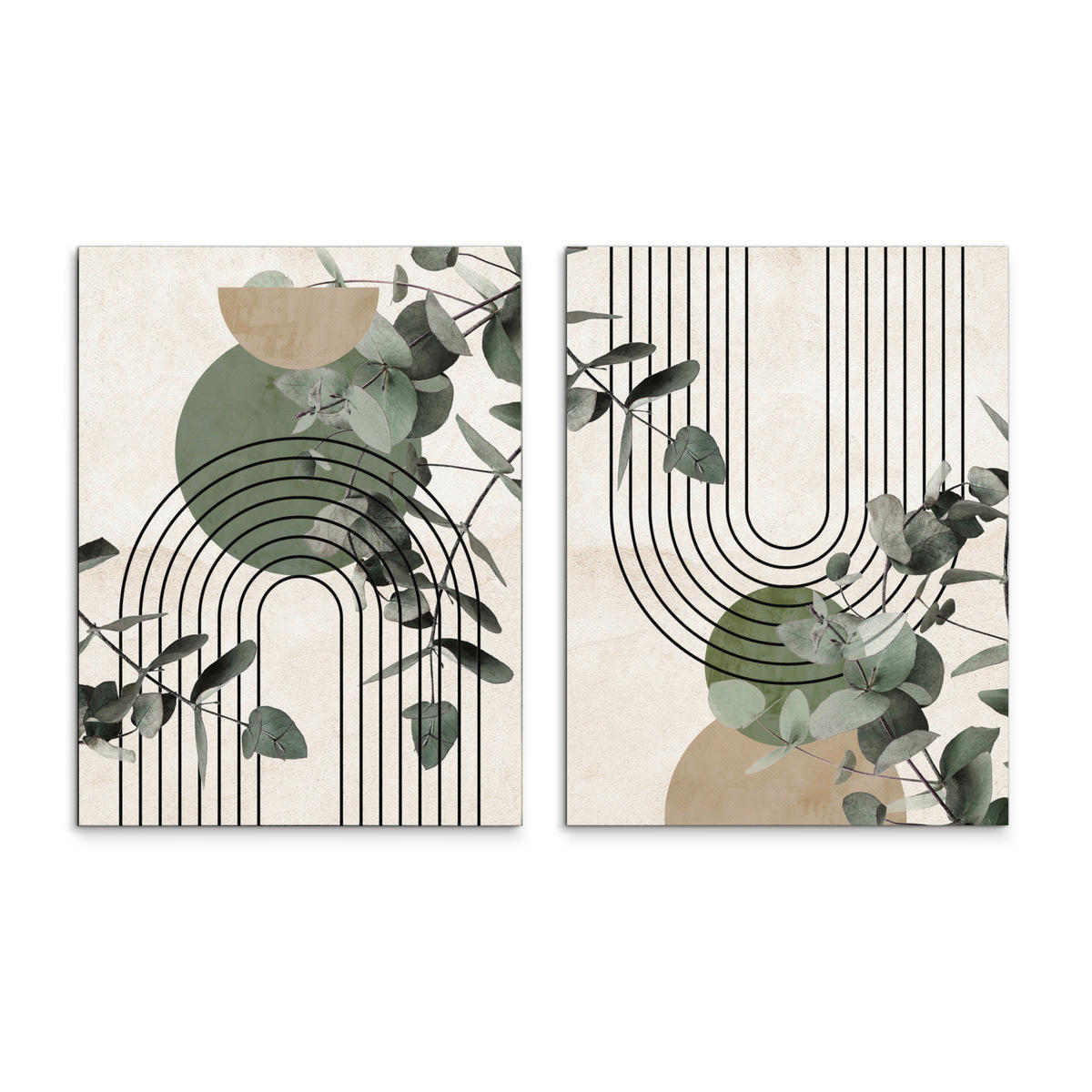 BILDERSET 2x32/42 cm  - Multicolor, Basics, Holz/Textil (2x32/42cm)