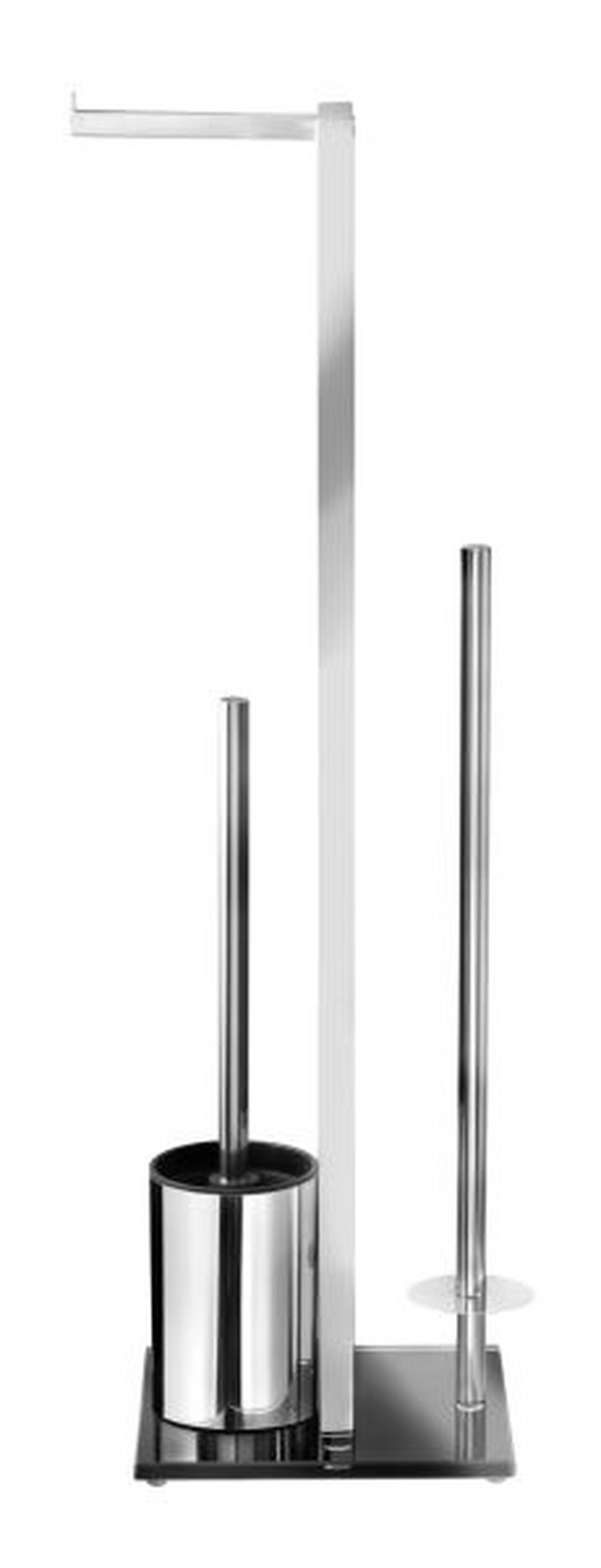 WC-BÜRSTENKOMBINATION - Edelstahlfarben/Schwarz, Basics, Glas/Kunststoff (18/70/23cm) - Wenko