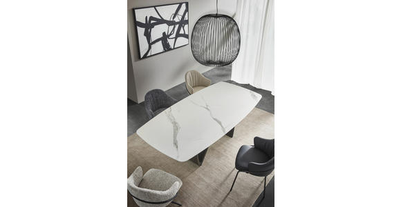 ESSTISCH in Metall, Keramik 220/110/76 cm  - Beige/Schwarz, Design, Keramik/Metall (220/110/76cm) - Belluti