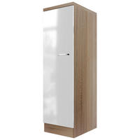 GESCHIRRSCHRANK 50/169,5/60 cm  in Weiß Hochglanz, Sonoma Eiche  - Edelstahlfarben/Weiß Hochglanz, KONVENTIONELL, Holzwerkstoff/Metall (50/169,5/60cm) - FlexWell