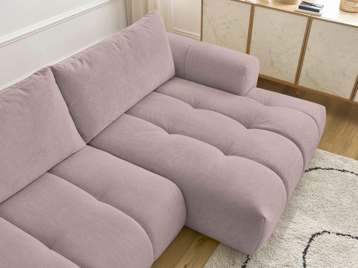ECKSCHLAFSOFA FUJI Leinenoptik Pink  inkl.  - Pink/Schwarz, MODERN, Kunststoff/Textil (292/160cm)