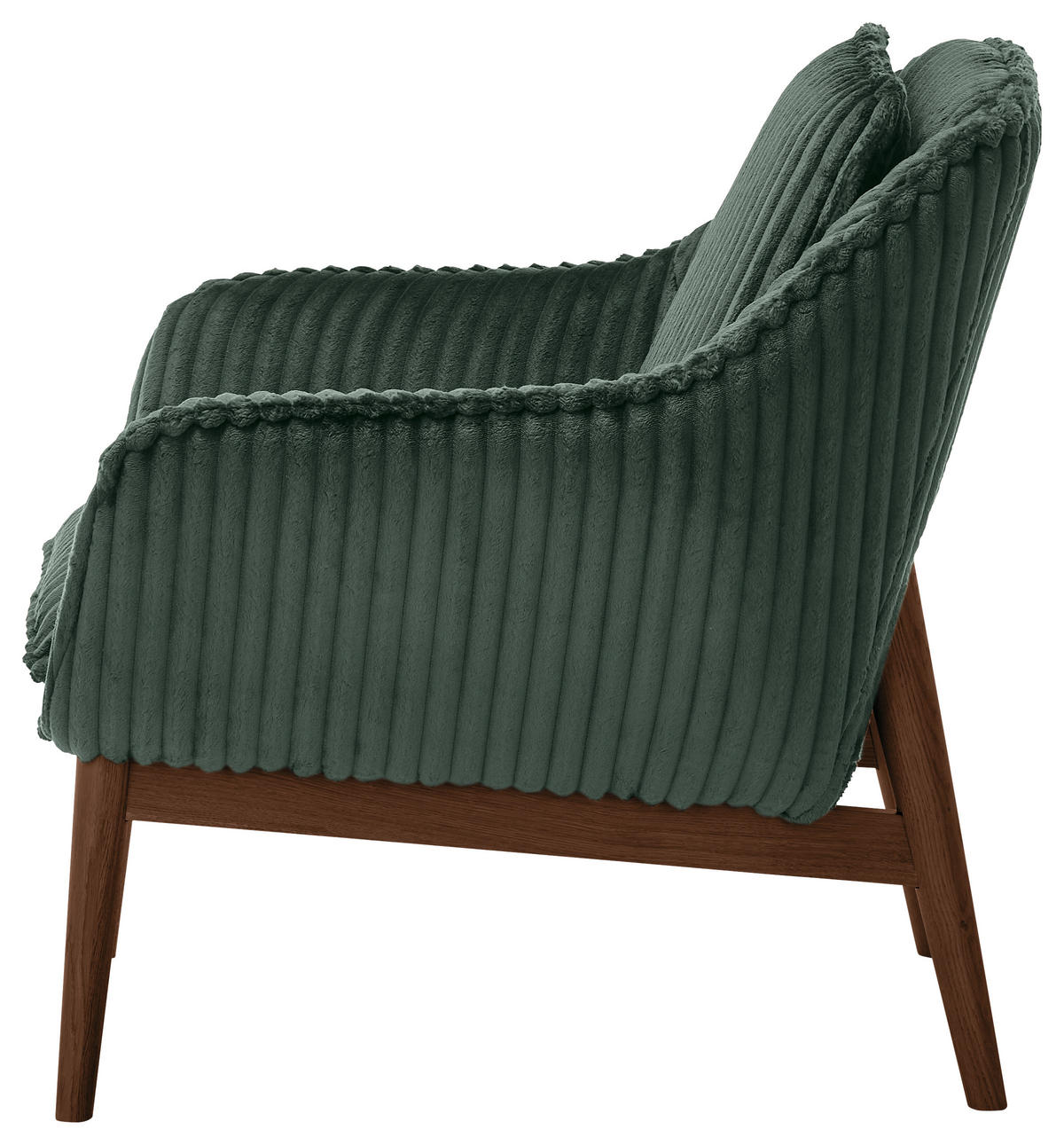 SESSEL in Cord Olivgrün  - Dunkelbraun/Olivgrün, KONVENTIONELL, Holz/Textil (77/90/85cm) - SetOne by Musterring