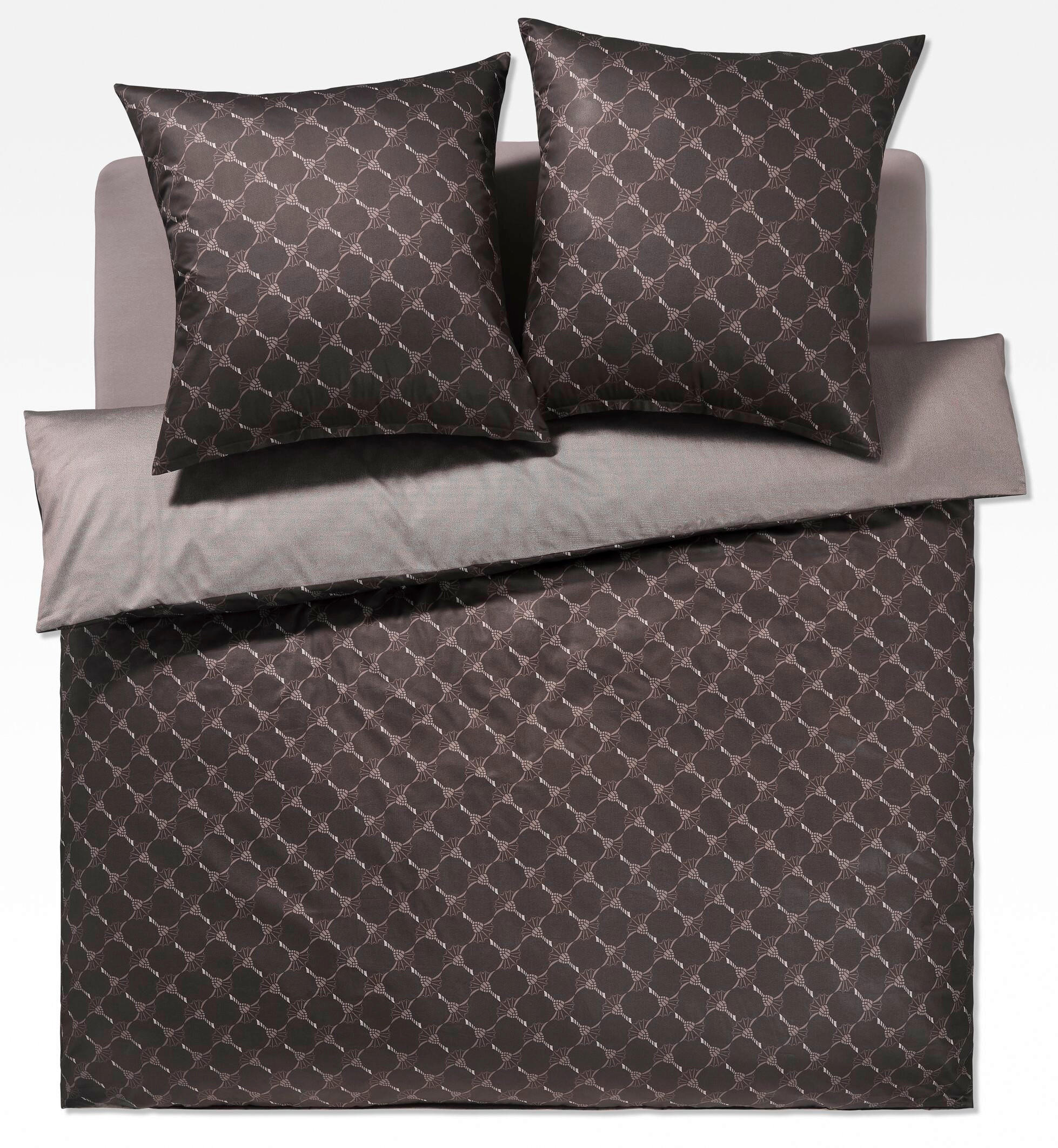 WENDEBETTWÄSCHE Makosatin 200/200 cm  - Schwarz/Braun, Design, Textil (200/200cm) - Joop!