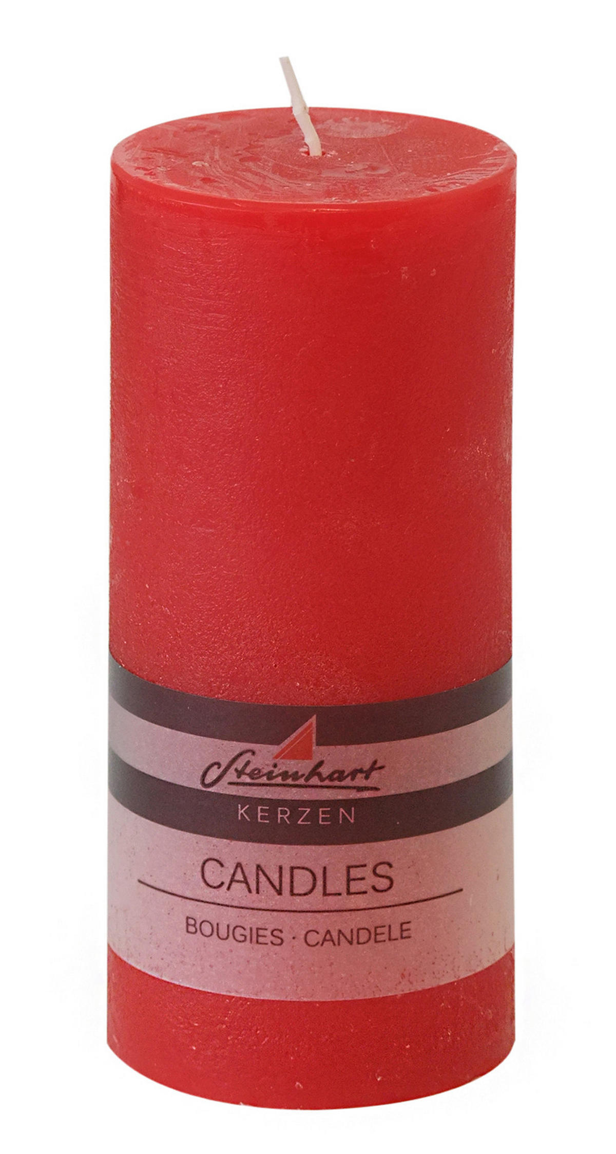 STUMPENKERZE 6,8/15 cm  - Rot, Basics (6,8/15cm) - Steinhart