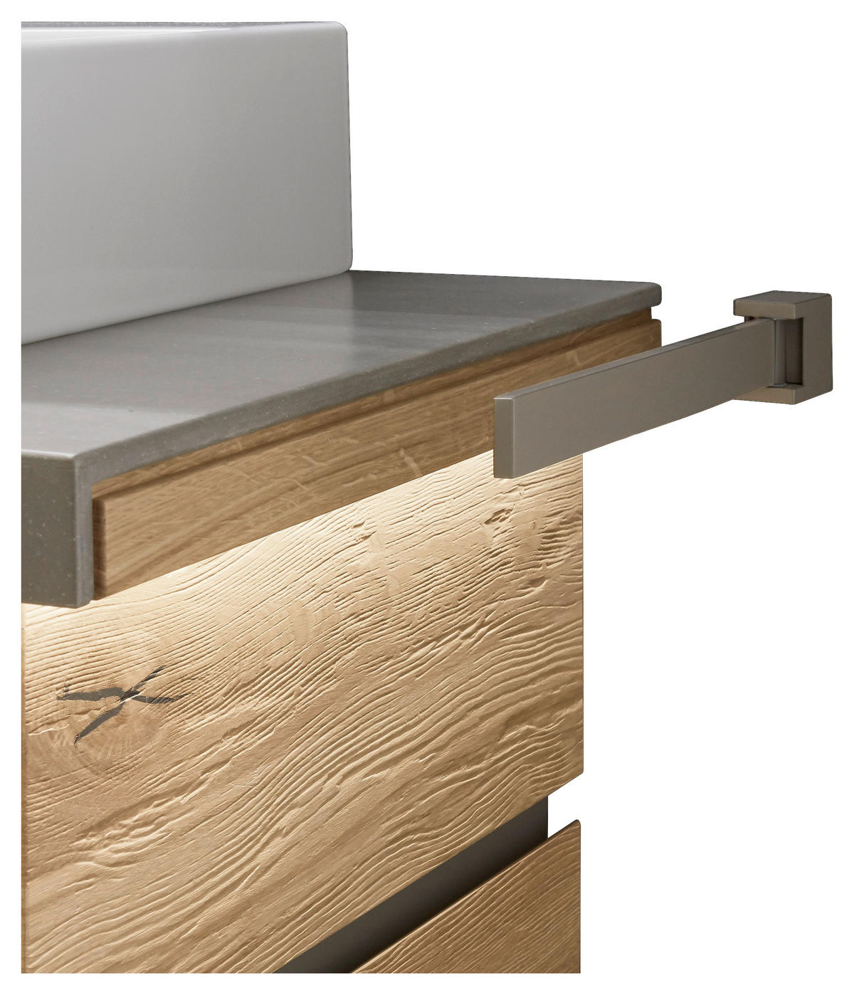 HANDTUCHHALTER 3/4,6/38,5 cm  - Grau, Basics, Metall (3/4,6/38,5cm) - Valdera