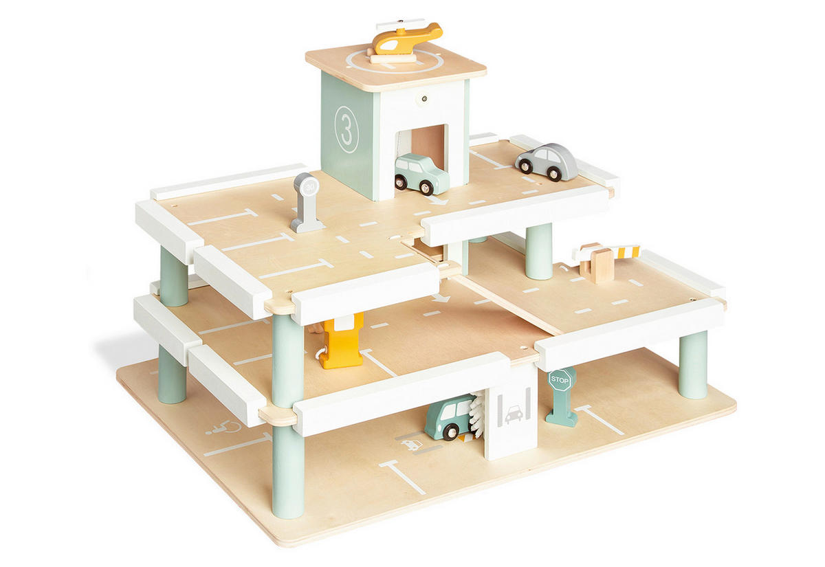 PARKGARAGE - Beige, Basics, Holz/Holzwerkstoff (57/37/40cm) - Pinolino